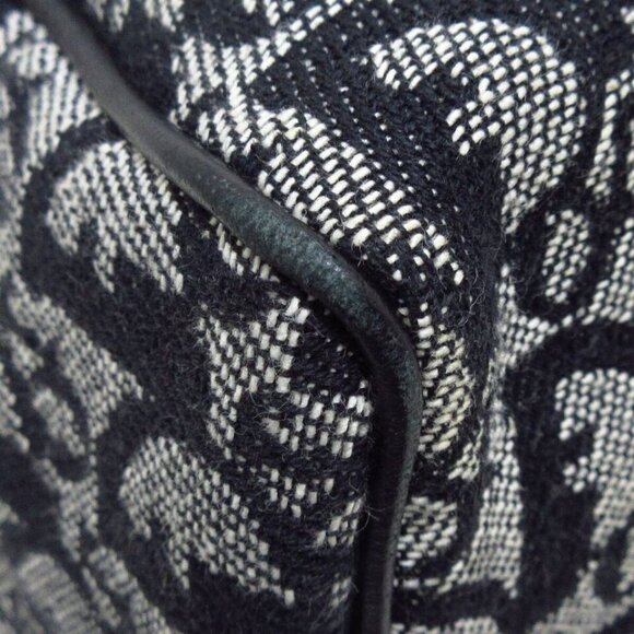 100% Authentic ChristiaDior Logogram Light gray Dark Navy Hand Bag - Picture 6 of 13